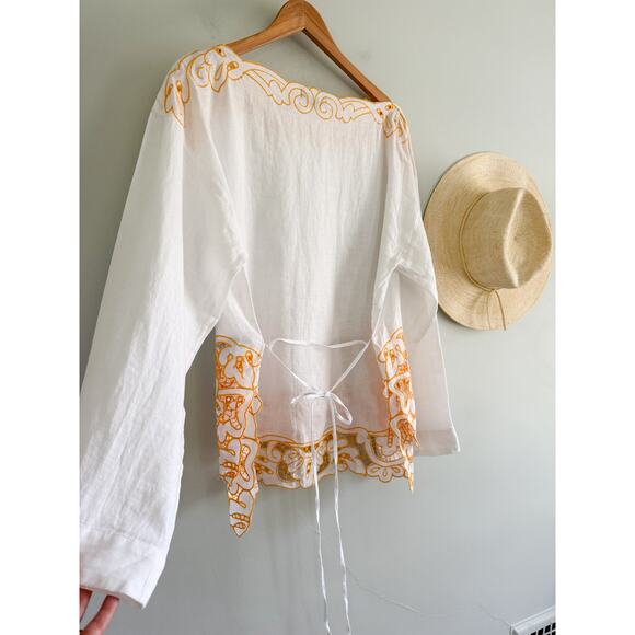 J.Crew | NWOT Cutwork tunic top in linen in White | Sz M - Picture 12 of 12